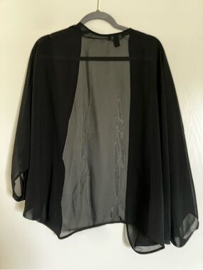 Torrid Black Sheer Draped Cardigan